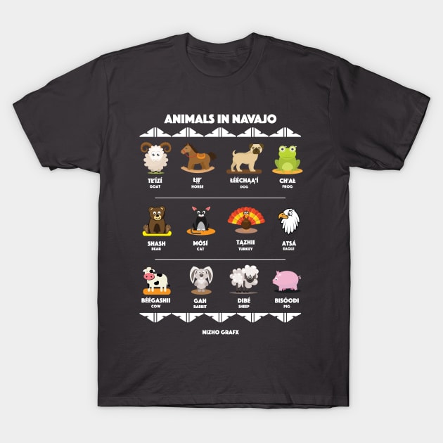 Animals in Navajo for Dark shirts T-Shirt by Shawn 